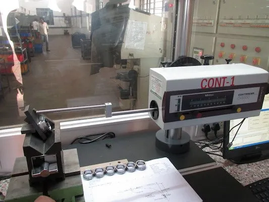 Quality control inspection area at Microtech Rollers